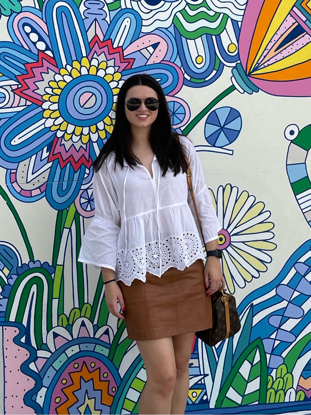 She&Sky Brown Faux Leather Mini Skirt